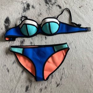 Triangl Neoprene Blue Bikini Top